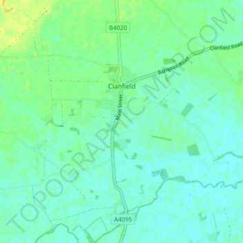 Mapa topográfico Clanfield, altitud, relieve