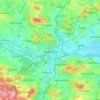 Mapa topográfico Strakonice, altitud, relieve