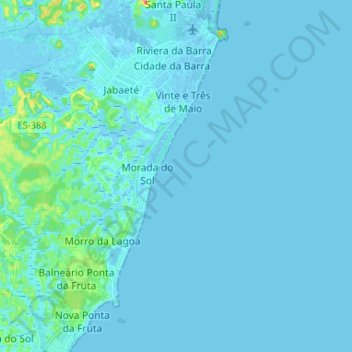 Mapa topográfico Região 05 - Grande Jucu, altitud, relieve