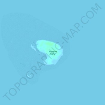 Mapa topográfico Bilangan Island, altitud, relieve