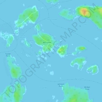 Mapa topográfico LaHave Islands, altitud, relieve
