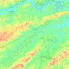Mapa topográfico Pentagna, altitud, relieve