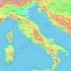 Mapa topográfico Penisola italiana, altitud, relieve