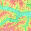 Mapa topográfico Kansas City, altitud, relieve