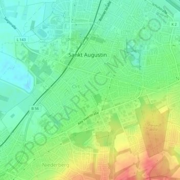 Mapa topográfico 53757, altitud, relieve