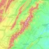 Mapa topográfico Shenandoah National Park, altitud, relieve
