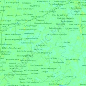 Mapa topográfico Mathurapur - I, altitud, relieve