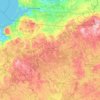 Mapa topográfico Woiwodschaft Ermland-Masuren, altitud, relieve