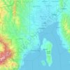 Mapa topográfico Davao City, altitud, relieve