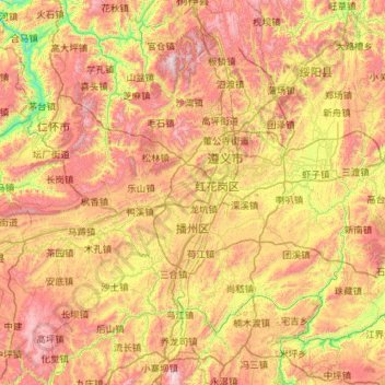 Mapa topográfico Bozhou, altitud, relieve