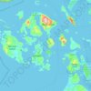 Mapa topográfico San Juan Islands National Wildlife Refuge, altitud, relieve