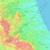 Mapa topográfico Teramo, altitud, relieve