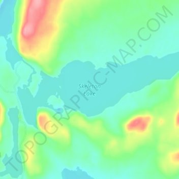 Mapa topográfico Skeleton Lake, altitud, relieve