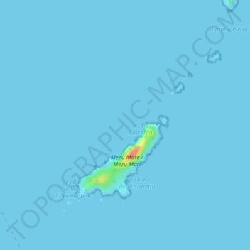 Mapa topográfico Îles Sanguinaires, altitud, relieve
