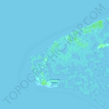 Mapa topográfico Kulassian Island, altitud, relieve