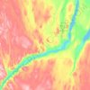 Mapa topográfico Rivière Koksoak, altitud, relieve