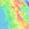 Mapa topográfico San Diego County, altitud, relieve