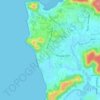 Mapa topográfico Anjuna, altitud, relieve