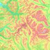Mapa topográfico Alpine Lakes Wilderness, altitud, relieve