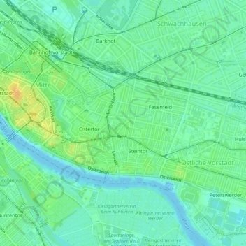 Mapa topográfico 28203, altitud, relieve
