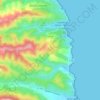 Mapa topográfico Meria, altitud, relieve
