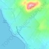 Mapa topográfico Playa Hermosa, altitud, relieve