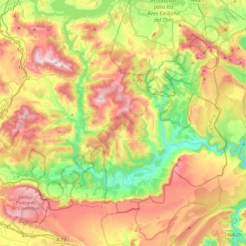 Mapa topográfico Valderredible, altitud, relieve