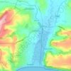 Mapa topográfico Colyford, altitud, relieve