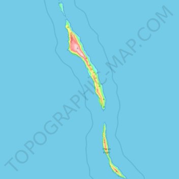 Mapa topográfico Ilhas Desertas, altitud, relieve