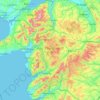 Mapa topográfico Snowdonia, altitud, relieve