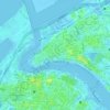 Mapa topográfico Al Bateen, altitud, relieve