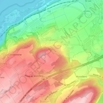 Mapa topográfico Châtillon (FR), altitud, relieve