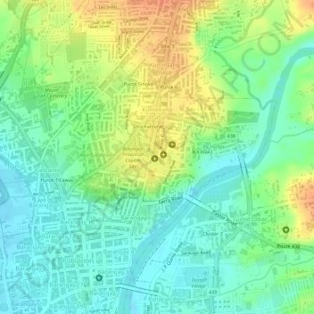 Mapa topográfico Kumintang Ibaba, altitud, relieve