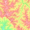 Mapa topográfico Uchoa, altitud, relieve