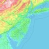 Mapa topográfico New Jersey, altitud, relieve