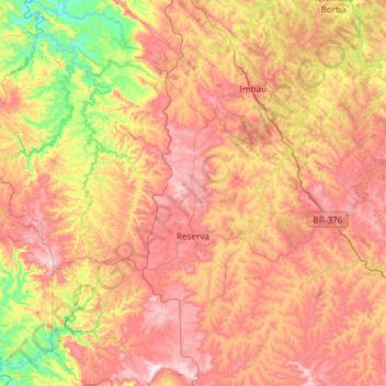 Mapa topográfico Reserva, altitud, relieve