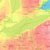 Mapa topográfico Lake Erie, altitud, relieve