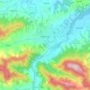 Mapa topográfico Myślenice, altitud, relieve