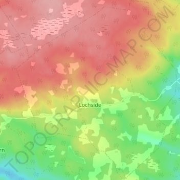 Mapa topográfico Lochside, altitud, relieve