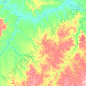 Mapa topográfico Canabrava, altitud, relieve