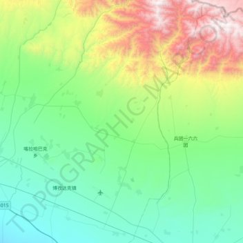 Mapa topográfico Chasha, altitud, relieve