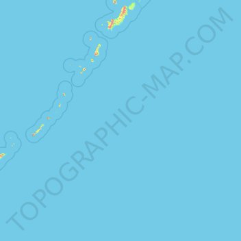 Mapa topográfico Îles Kouriles, altitud, relieve