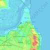 Mapa topográfico Zona Leste, altitud, relieve