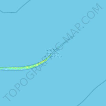 Mapa topográfico Sable Island, altitud, relieve