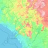 Mapa topográfico Région de Kindia, altitud, relieve