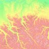 Mapa topográfico Snake River, altitud, relieve