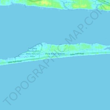 Mapa topográfico Pine Knoll Shores, altitud, relieve