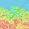 Mapa topográfico Biscay, altitud, relieve