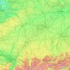 Mapa topográfico Swabia, altitud, relieve