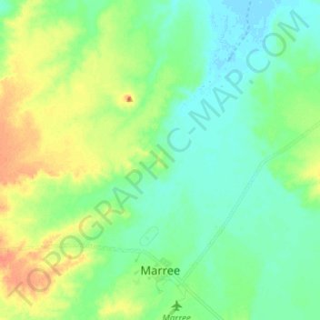 Mapa topográfico Marree, altitud, relieve